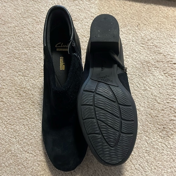 Clarks Black Suede & Leather Ankle Booties - Picture 3 of 7